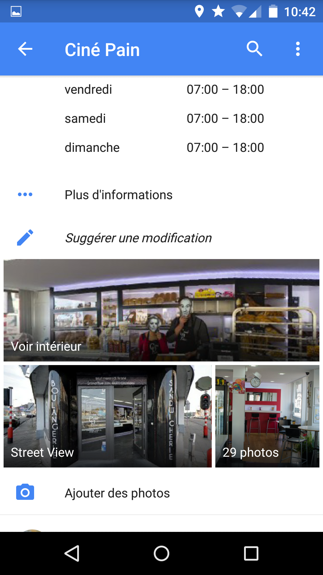 Ciné Pain détail de la fiche et des vignette (voir intérieur et photos) Google sur mobile - Alain Prudhomme photographe agréé